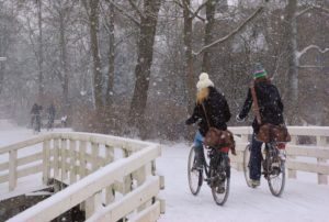 Fietsen in de sneeuw