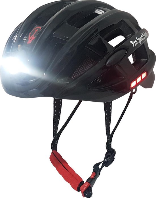 Seizoen Schots Signaal Pro sport light Fietshelm Zwart met verlichting 49 - 59 cm -  Fietsverzekering Vergelijken